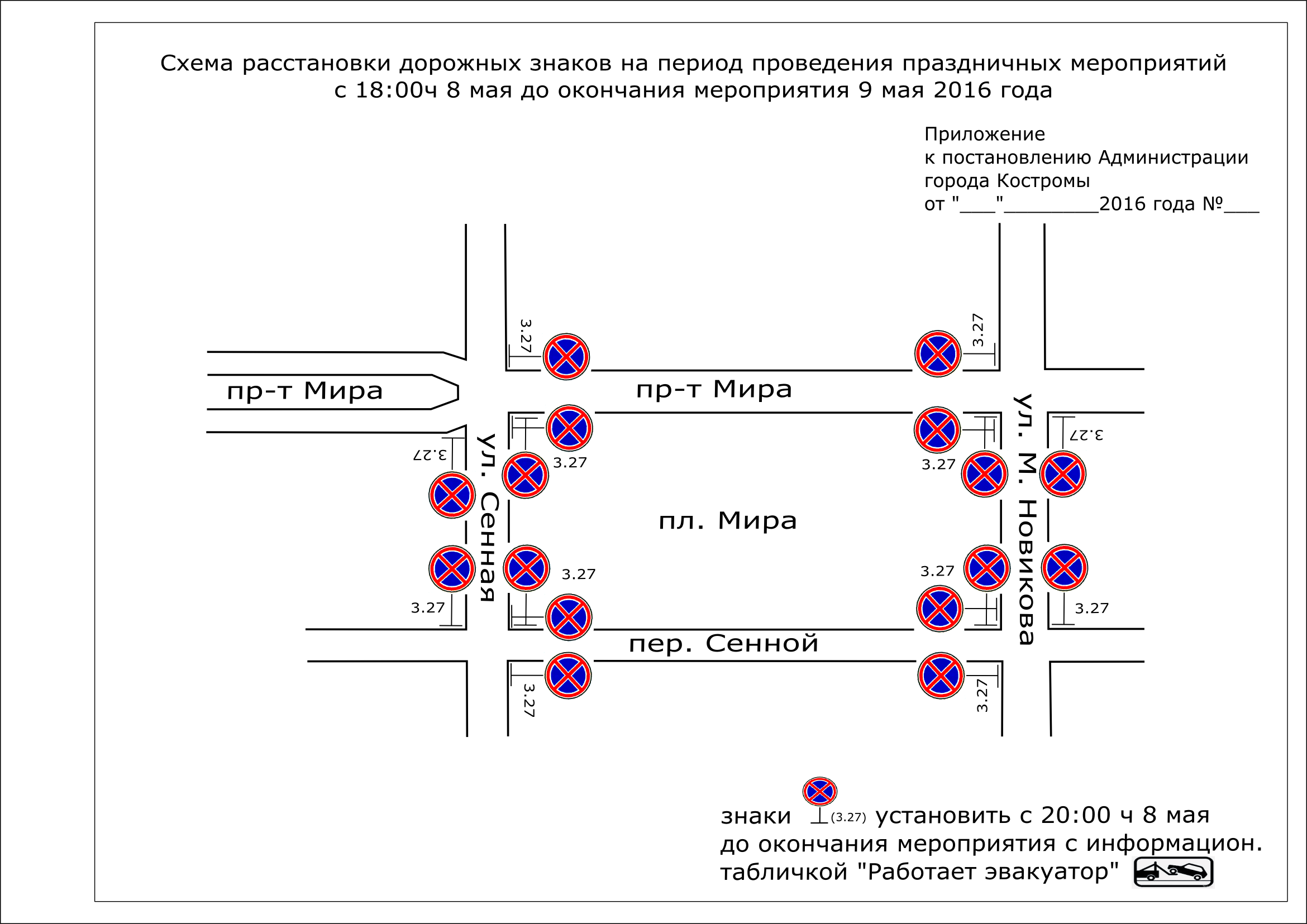 Схема дорожных знаков